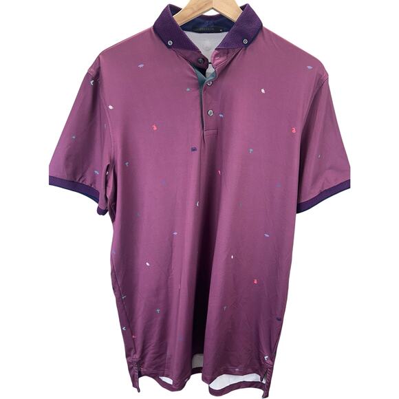 Greyson Clothiers Spirit Golf Polo Men's Size M Plum Active Performance Casual - Picture 1 of 6